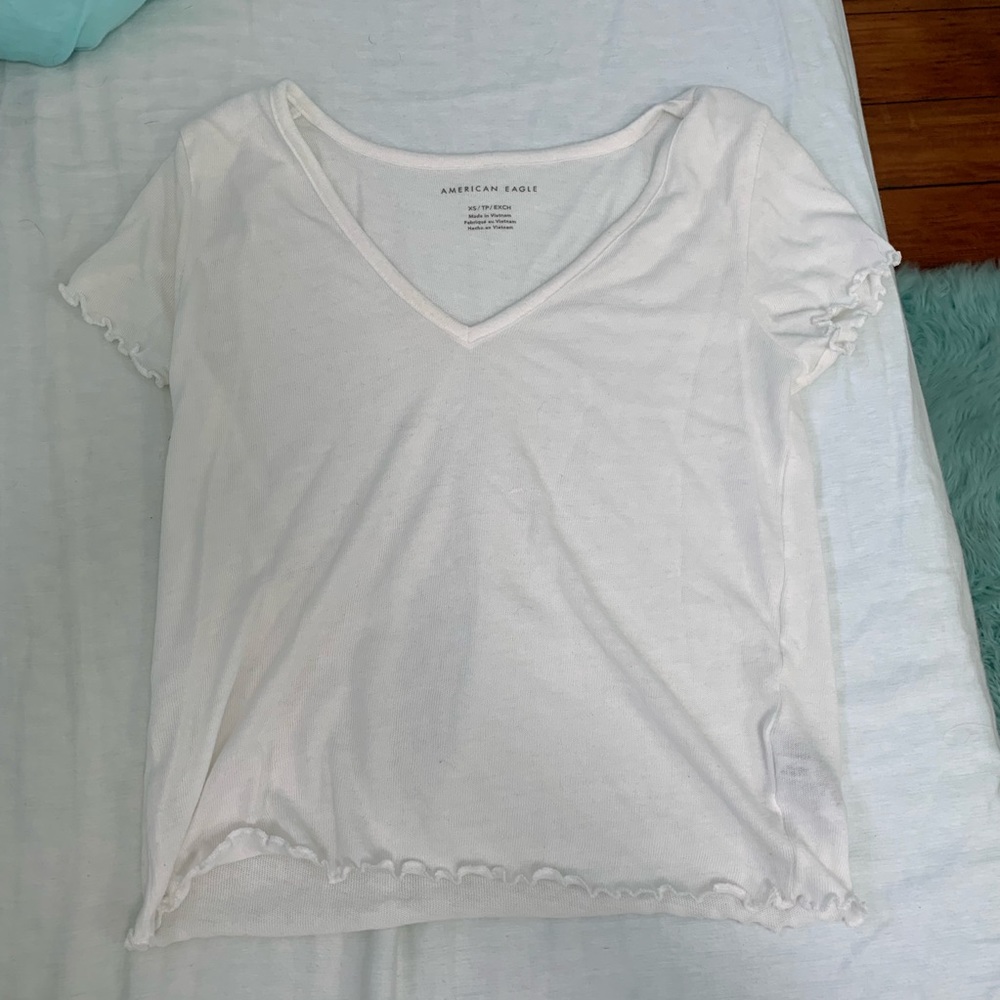 American eagle lettuce edge crop top